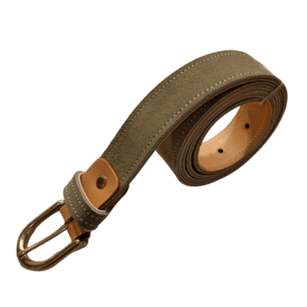 Ceinture veau-velours kaki - Grand Rue