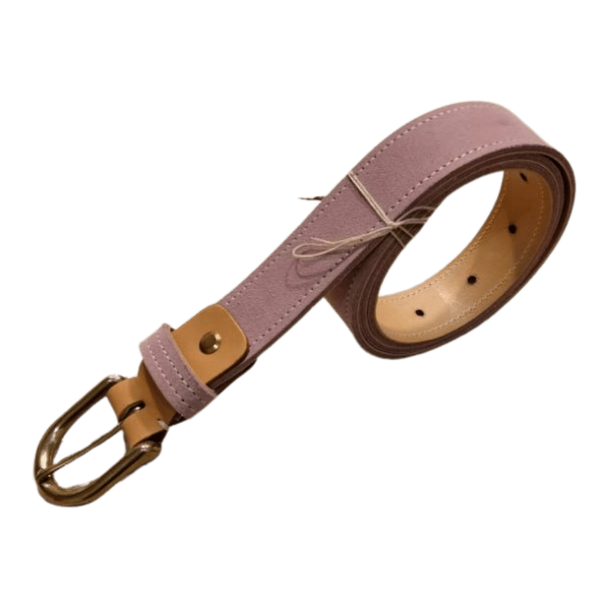 Ceinture veau-velours rose - Grand Rue