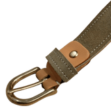 Ceinture veau-velours kaki - Grand Rue