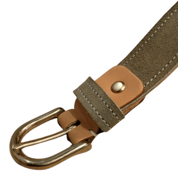 Ceinture veau-velours kaki - Grand Rue