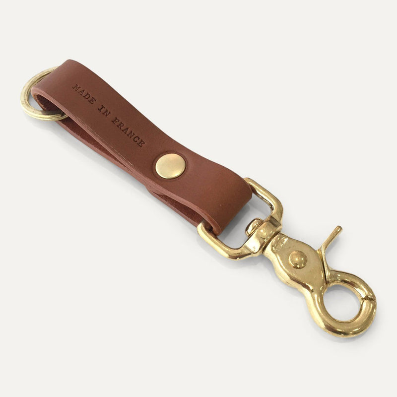 Porte-clé cuir 6cm fait-main -  France